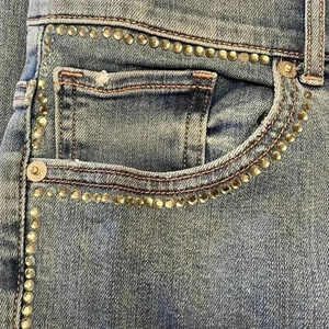Express Rhinestone Trimmed Denim Jeans Size 4